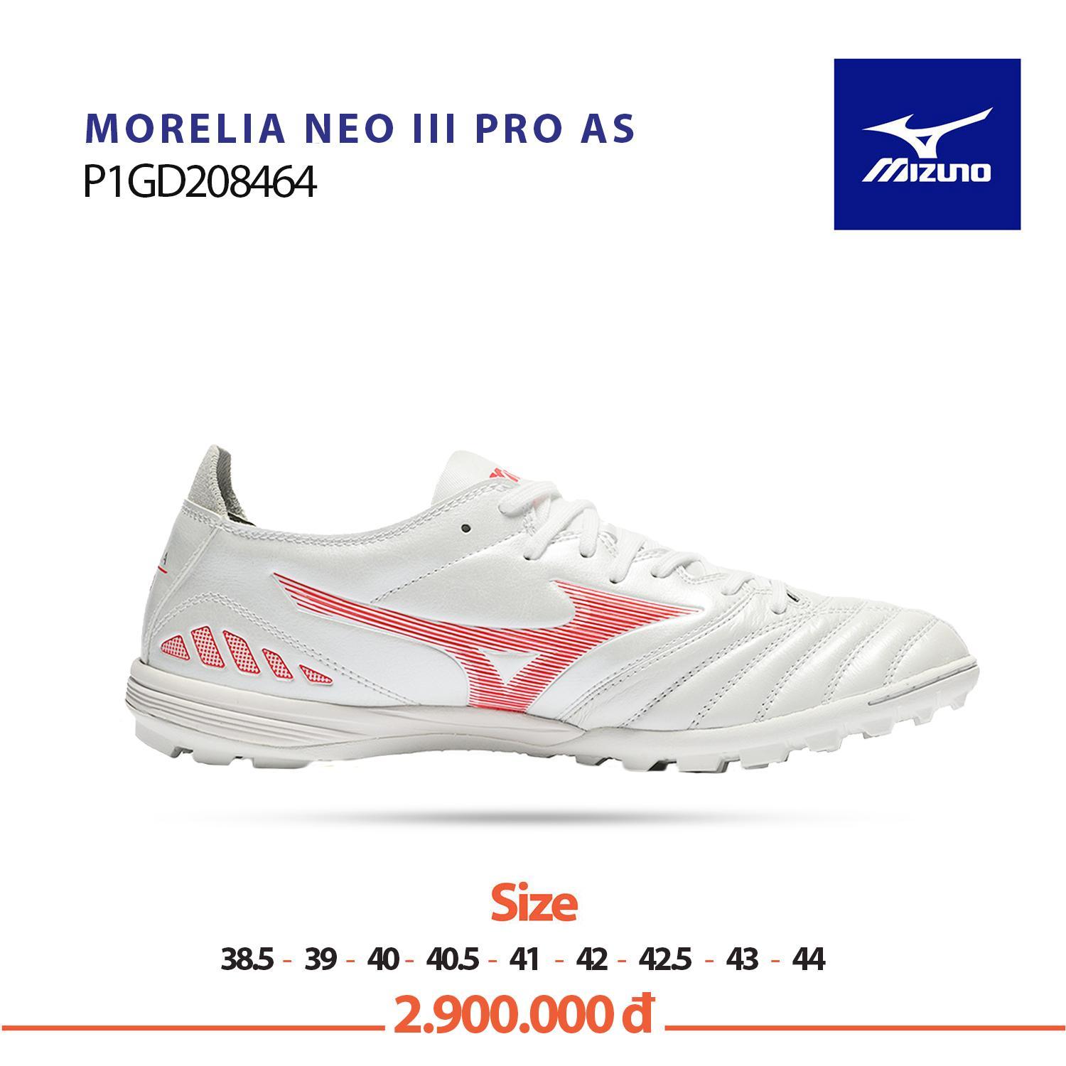 MIZUNO MORELIA NEO 3 PRO AS phiên bản trắng LoGo xước